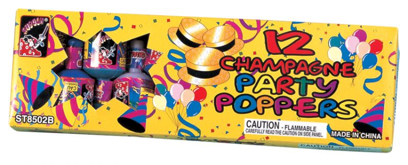 12 CHAMPAGNE PARTY POPPERS